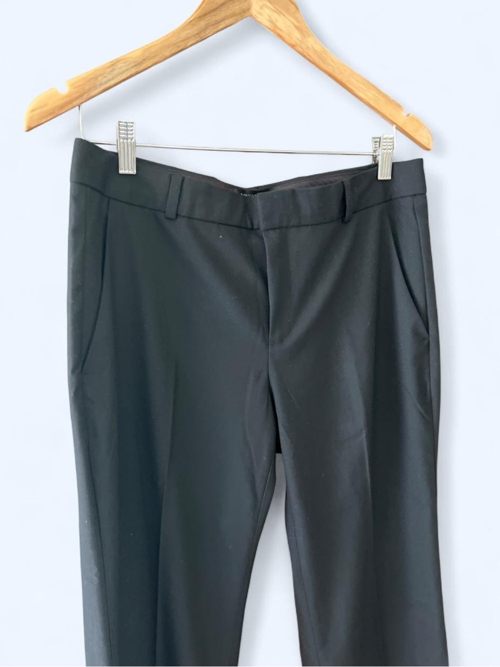 Banana Republic Logan Tailored Straight Leg Black Dress Pants 8